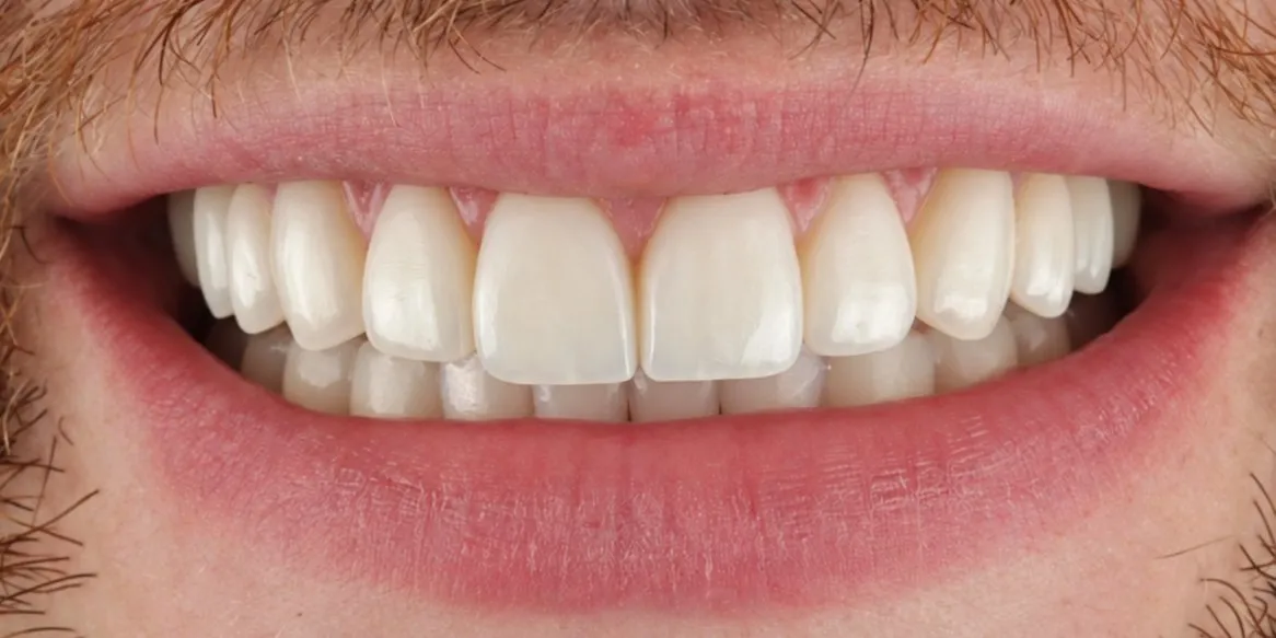 After: composite veneers rebuilding worn teeth after Invisalign